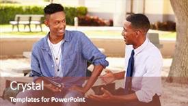  Presentation with black teacher - Presentation design consisting of black males - teacher sitting outdoors helping male background and a tawny brown colored foreground
