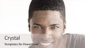  Presentation with man in nature - Theme enhanced with black males - young happy man with big background and a light gray colored foreground