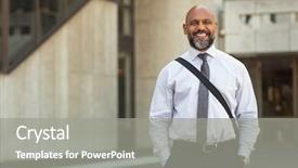  Presentation with formal - Slide deck enhanced with black man going to work background and a gray colored foreground