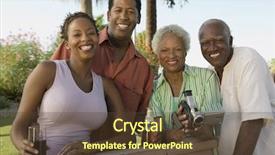  Presentation with barbecue - Presentation theme with family together during outdoor barbecue background and a tawny brown colored foreground