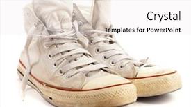  Presentation with sneakers - Beautiful presentation theme featuring white sneakers backdrop and a white colored foreground