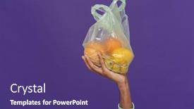  Presentation with black hand - Presentation theme with black-man-s-hand-holding background and a violet colored foreground