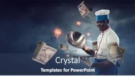  Presentation with black man - Audience pleasing PPT layouts consisting of black-man-wearing-an-apron backdrop and a ocean colored foreground