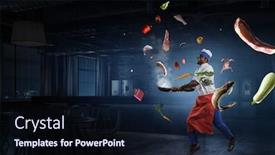  Presentation with black-man - PPT theme consisting of black-man-wearing-an-apron background and a wine colored foreground