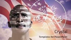  Presentation with american flag - PPT theme with black man with american flag background and a  colored foreground