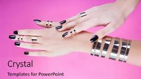  Presentation with gold black - Audience pleasing theme consisting of black manicure wearing gold backdrop and a lavender colored foreground