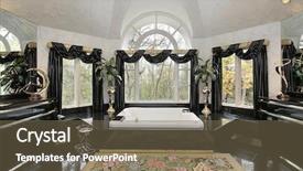  Presentation with tub - Audience pleasing slides consisting of black marble master bath with tub backdrop and a violet colored foreground