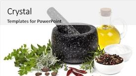  Presentation with mortar and pestle - Slide deck with black marble mortar and pestle background and a white colored foreground