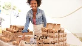  Presentation with black woman - Presentation design enhanced with black marketing - woman selling fresh eggs background and a coral colored foreground