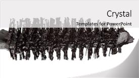  Presentation with brush - Presentation design consisting of black mascara brush isolated on white macro background and a white colored foreground