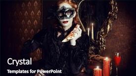  Presentation with black girl - Beautiful slide deck featuring black mask and black medieval backdrop and a black colored foreground