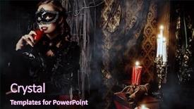  Presentation with vampire - PPT layouts enhanced with black mask and black medieval background and a wine colored foreground