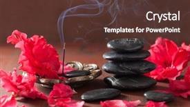  Presentation with aromatherapy massage - Slides featuring black massage stones incense sticks background and a tawny brown colored foreground
