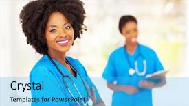  Presentation with hospital - Beautiful theme featuring black medical - cute female african hospital worker backdrop and a cyan colored foreground
