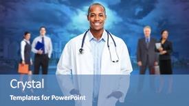  Presentation with physician - Amazing theme having black medical physician doctor man backdrop and a teal colored foreground
