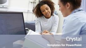  Presentation with nurse discussing family - Amazing slide set having black medicine - nurse discussing test results backdrop and a  colored foreground