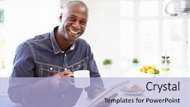  Presentation with african american in technology - Cool new theme with black men - african american man using digital backdrop and a light blue colored foreground