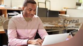  Presentation with architect - Beautiful slide deck featuring black men - male architect working at desk backdrop and a coral colored foreground