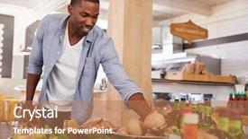  Presentation with organic - Amazing presentation theme having black men - man shopping for organic produce backdrop and a coral colored foreground