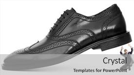  Presentation with shoes - PPT theme featuring black men discrimination - woman domination concept with shoes background and a  colored foreground