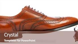  Presentation with greeiting show man - Cool new presentation theme with black men discrimination - woman domination concept with shoes backdrop and a  colored foreground