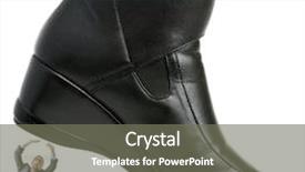  Presentation with human rights concept chained man - Presentation theme enhanced with black men discrimination - woman domination concept with shoes background and a  colored foreground