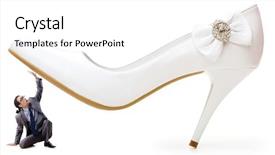  Presentation with shoes - Presentation theme enhanced with black men discrimination - woman domination concept with shoes background and a  colored foreground