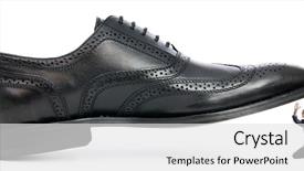  Presentation with man vs woman - Slides consisting of black men discrimination - woman domination concept with shoes background and a  colored foreground