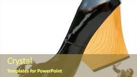  Presentation with greeiting show man - Presentation theme featuring black men discrimination - woman domination concept with shoes background and a  colored foreground