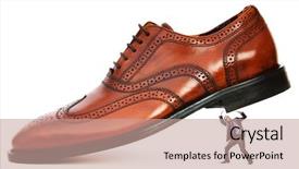  Presentation with shoes - Slides consisting of black men discrimination - woman domination concept with shoes background and a  colored foreground