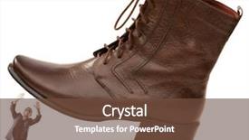  Presentation with shoes - Presentation theme featuring black men discrimination - woman domination concept with shoes background and a  colored foreground