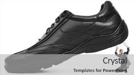  Presentation with shoes - PPT theme featuring black men discrimination - woman domination concept with shoes background and a  colored foreground