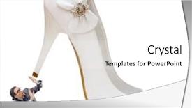  Presentation with shoes - Cool new slides with black men discrimination - woman domination concept with shoes backdrop and a  colored foreground