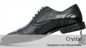  Presentation with shoes - Slide deck featuring black men discrimination - woman domination concept with shoes background and a  colored foreground