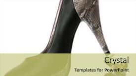  Presentation with shoes - Presentation design consisting of black men discrimination - woman domination concept with shoes background and a yellow colored foreground