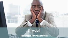  Presentation with office farewell - Beautiful presentation theme featuring black men working - bored businessman posing in his backdrop and a seafoam green colored foreground