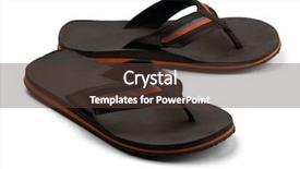  Presentation with pair - PPT layouts consisting of black mens flip flops background and a tawny brown colored foreground