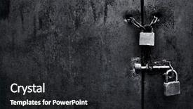  Presentation with iron - PPT layouts consisting of lock on iron door background and a dark gray colored foreground