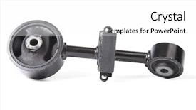  Presentation with metal - PPT layouts enhanced with black metal car spare isolated background and a white colored foreground