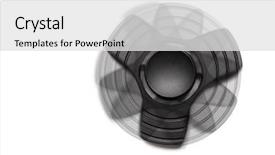  Presentation with metal - Amazing slide deck having black metal spinner on white backdrop and a  colored foreground