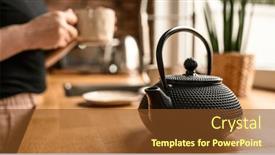  Presentation with hot metal - Slide deck with black-metal-teapot-with-hot background and a tawny brown colored foreground