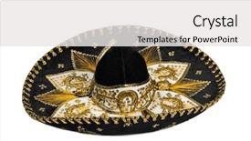  Presentation with gold black - Amazing theme having black mexican sombrero from mexico backdrop and a white colored foreground