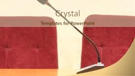  Presentation with photo show - Slide set enhanced with black-microphone-against-empty-seats background and a cream colored foreground