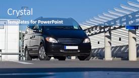  Presentation with parking lot - Amazing PPT theme having black-minivan-on-a-parking backdrop and a  colored foreground
