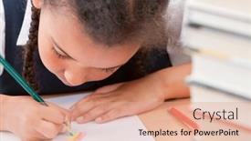  Presentation with black child - Beautiful presentation theme featuring black-mixed-race-biracial-african backdrop and a coral colored foreground