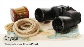  Presentation with naval map communication modern - Beautiful slides featuring black modern binoculars with map backdrop and a lemonade colored foreground