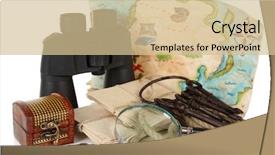  Presentation with white letters - PPT theme consisting of black modern binoculars with old background and a soft green colored foreground