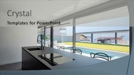  Presentation with black light - Presentation theme having black-modern-kitchen-with-sink background and a light gray colored foreground