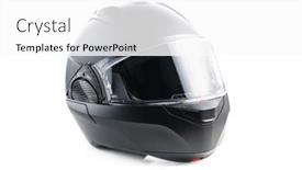  Presentation with motorcycle - PPT layouts featuring black-modular-motorcycle-helmet-isolated background and a white colored foreground