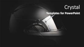  Presentation with motorcycle - Audience pleasing slides consisting of black-modular-motorcycle-helmet backdrop and a dark gray colored foreground